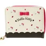 Hello Kitty Compact Wallet Heart mini Coin purse PU leather SANRIO Official 