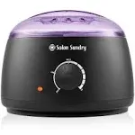 Portable Electric Hot Wax Warmer Machine for Hair Removal - Black with Purple Li