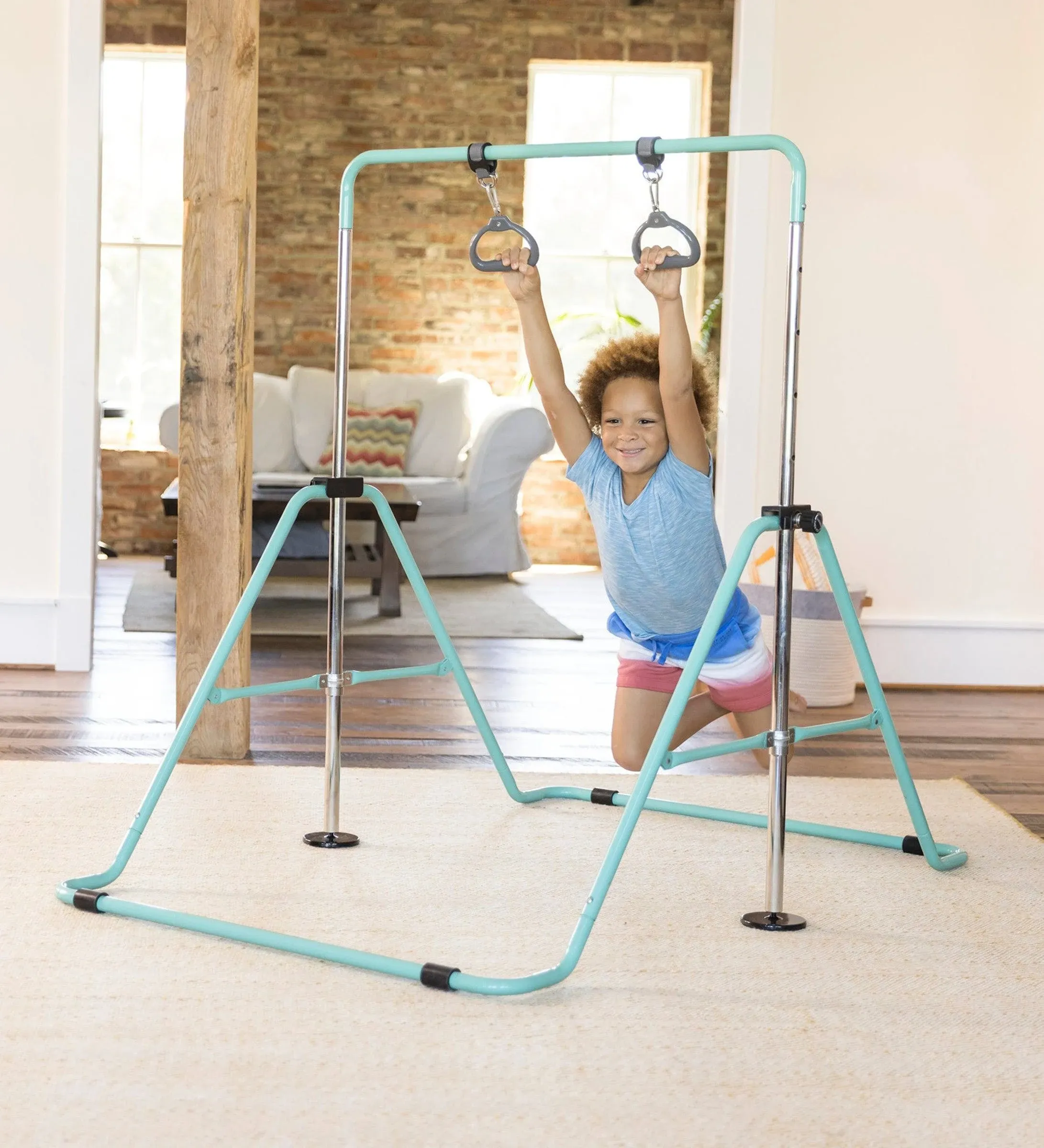 2-in-1 Adjustable Bar and Ring Gymnastics Set