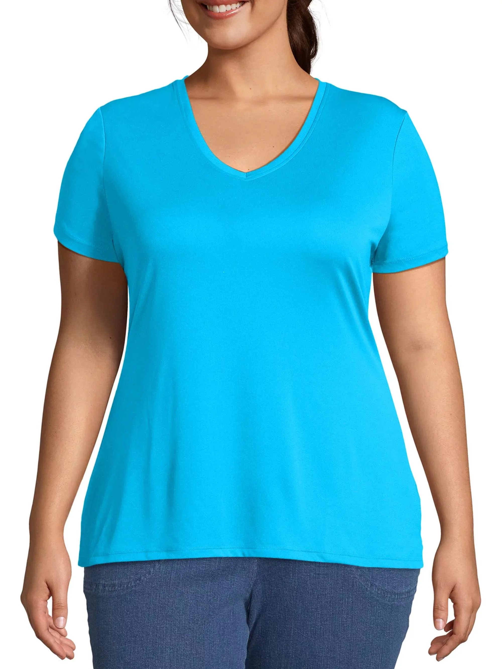 Just My Size Women's Cool Dri V-Neck