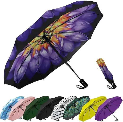 SIEPASA Windproof Travel Compact Umbrella-Automatic Umbrellas for Rain-Compact Folding Umbrella, Travel Umbrella Compact, Small Portable Windproof