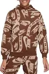 Nike Kids' Sportswear Club Fleece Printed Hoodie, XS, Cacao Wow/White