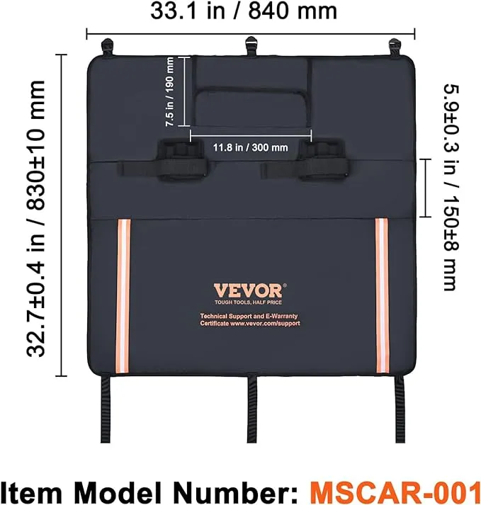 VEVOR Upgraded Tailgate Bike Pad - Tailgate Protection Cover for Mountain Bike on Most Full-Size Trucks, with Reflective Strips and Tool Pockets