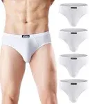 wirarpa Men's Underwear Modal Microfiber Briefs No Fly Covered Waistband Silky Touch Underpants 4 Pack