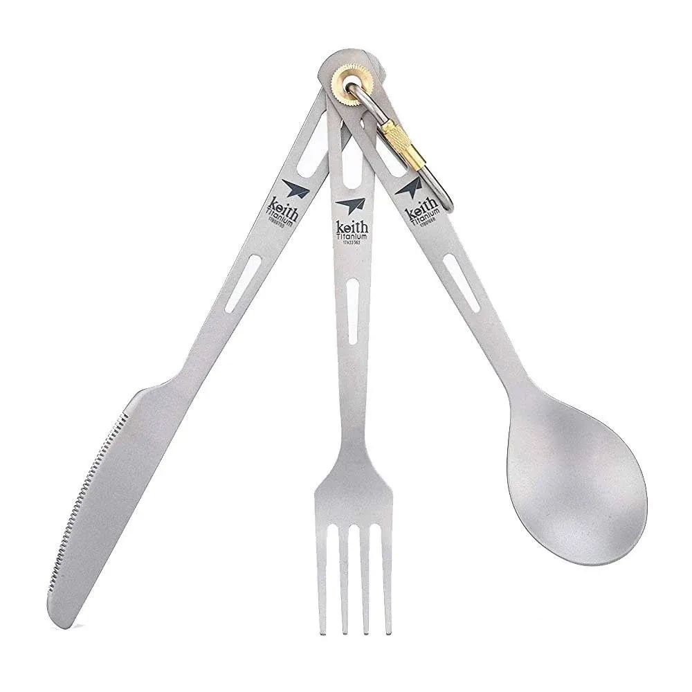 Titanium Picnic Cutlery Ultra light Tableware Knife Fork Spoon Set New