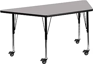 Flash Furniture 30x57 Trap Grey Activity Table, 57.5"D x 26.25"W x 25.37"H, Gray