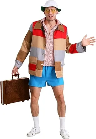 Fear and Loathing in Las Vegas Raoul Duke Costume with Coat, Shirt, Shorts, Bucket, Cigarette Holder and Glasses