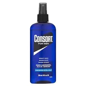 Consort Hair Spray 8 Ounce Unscented Extra Hold Pump Non-Aero (236ml) (3 Pack)