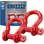 2 Pack- D Ring Shackles 3/4 INCH – Red – Heavy Duty Forged Steel with 4.75 Ton Capacity – Ideal for Jeeps, ATV’s, Trucks to use with Recovery,Towing, Snatch Straps,Snatch Block,Tree Savers