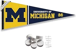 Michigan Team University Wolverines Wordmark Wall Banner Pennant Flag