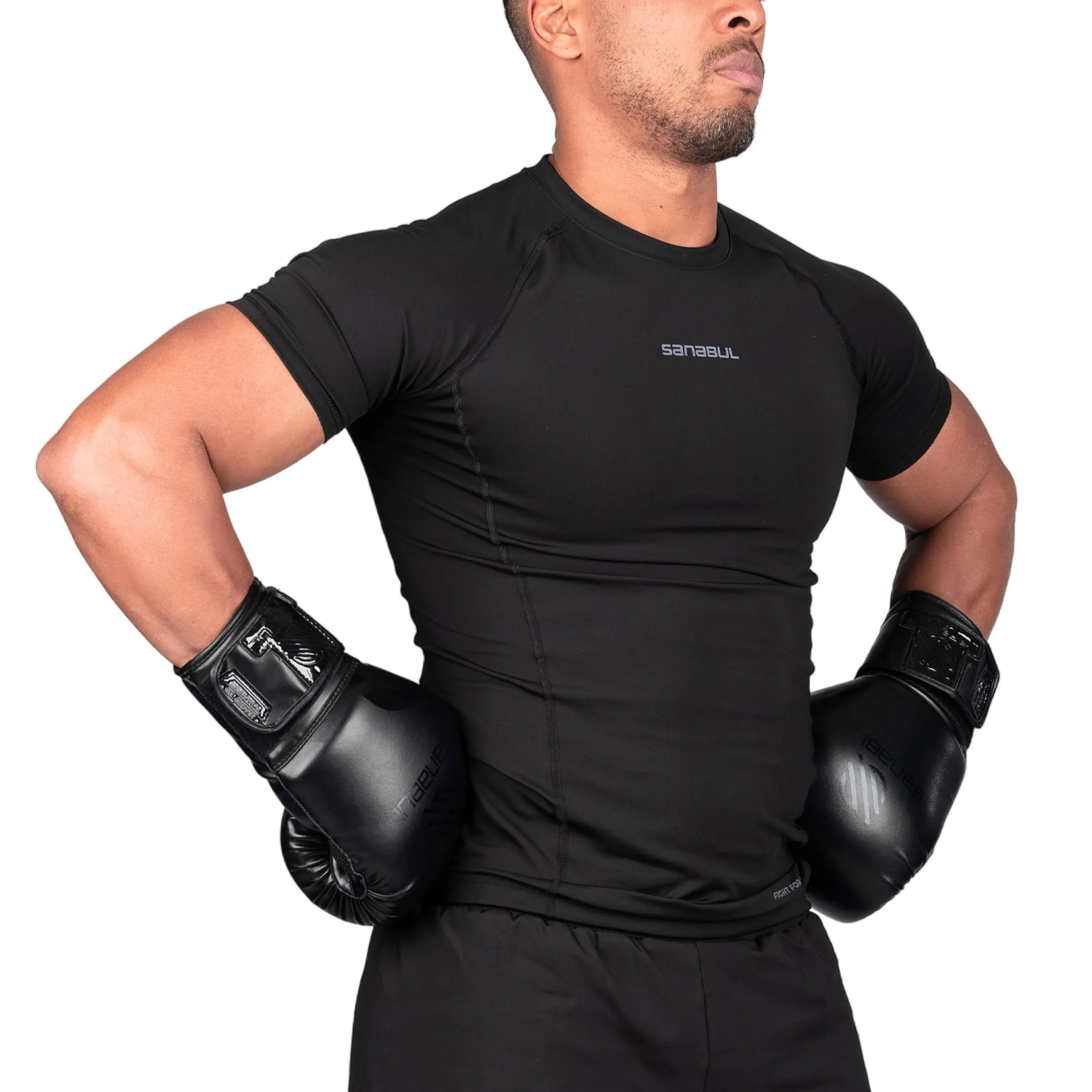 Essential Gel Boxing Gloves - All Black - 12 oz by Sanabul