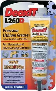 CAIG Labs., DeoxIT L260-DGQ1, Lithium Grease with cleaner/deoxidizer, Graphite/Quartz Particles, 28g Squeeze Tube