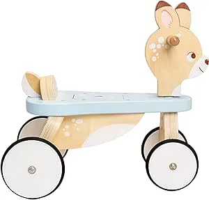 Petilou Wooden Ride On Deer Push Along Toy for Toddlers | Suitable for Boy Or Girl 1 Year Old +, Small