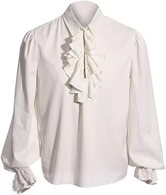 Bbalizko Men's Pirate Ruffle Shirt