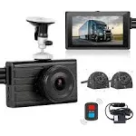 VSYSTO 3CH Truck Dash Cam, WiFi 3" LCD Screen HD 1080p Front & 720p Sides Backup ...