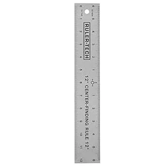 Stainless Steel Center Finding Ruler. Ideal for Woodworking, Metal Work, Construction and Around The Home (12" Ruler)