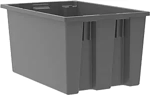 Akro-Mils® Nest &amp; Stack Tote, 23 1/2&quot;L x 12&quot;H x 15 1/2&quot;W, Gray, 1/Each