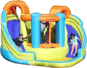 Sportspower Double Slide and Bounce Inflatable Water Slide with Blower