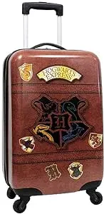 Harry Potter Luggage 21 Inch Hogwarts Express Hard-Sided Suitcase Rolling Luggage Carry-On Tween Spinner Travel Trolley for kids - Brown