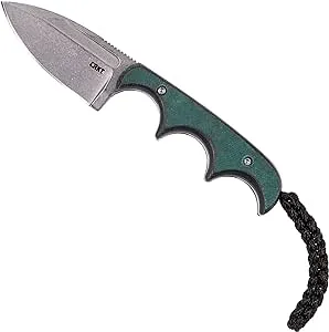 CRKT Minimalist Spear Point Compact Fixed Blade Knife: Everyday Carry Fixed Blade Knife, 2X Blade Thickness, Resin Infused Fiber Handle and Nylon Sheath 2396,Green & Black