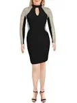 Xscape Women&#039;s Dress Sz 8 Studded Illusion Choker Sheath Black