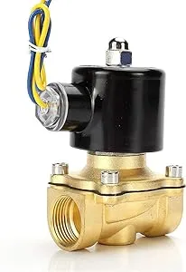 Beduan Brass Electric Solenoid Valve, 1" 12V Air Valve Normally Colsed for Water Air Gas Fuel Oil