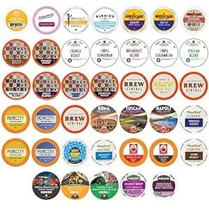 Crazy Cups Single Serve & K Cups Variety Pack, Including Unflavored Dark Roast & Medium Roast Pods, Pods Variety Pack for Keurig K Cups Machines, 40 Count