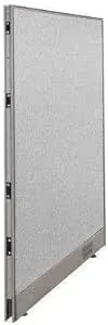 Single Office Partition, Large Fabric Room Divider Panel, Custom Built Workstation 24" W x 60" H Grey