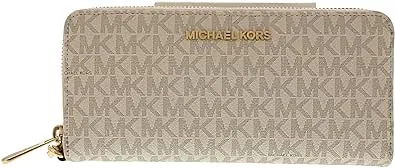 Michael Kors Women's Zip in The Purse Wallet, Vanilla/Acorn, nosize