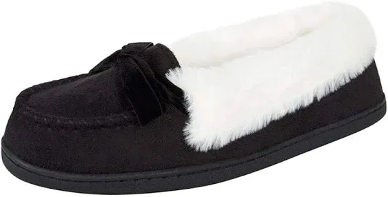 Jessica Simpson Women&#039;s Micro Suede Moccasin Indoor Outdoor Slipper Shoe