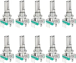 10 Pcs EC11 Rotary Encoder Dode Switch Audio Digital Potentiometer with Switch - 20MM