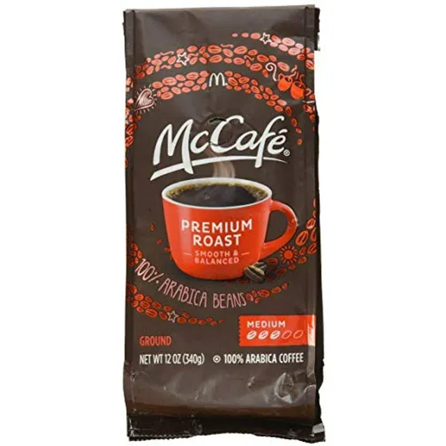 Mcdonalds Mccafe Premium Roast Ground Coffee Bag 12.oz (Pack of 2) (Premium Roast - Medium) by Mccafe