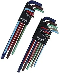 Bondhus 69600 Ball End Doublepk L-Wrench Set w/Colorguard