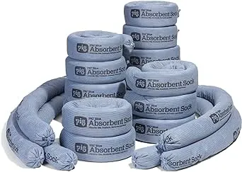 New Pig Blue Oil Absorbent Sock - 20 per Package - 3" x 48" - Absorbs up to 95 oz per Sock - 2048