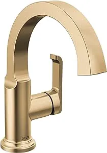 Delta Tetra: Single Handle Bathroom Faucet Lumicoat Champagne Bronze