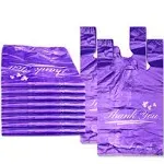 800PACK Purple Lavender Scent Thank You Bags, T Shirt Bags, Purple Plastic Bags 