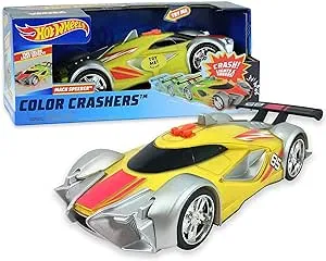 Hot Wheels Color Crashers with Lights and Sounds, Large 10-inch Motorized Vehicles, Mach Speeder, Kids Toys for Ages 3 Up by Just Play