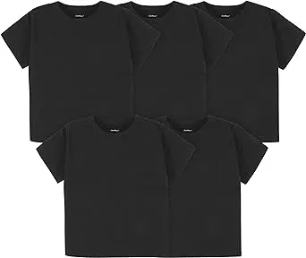 Gerber Baby Toddler 5-Pack Solid Short Sleeve T-Shirts Jersey 160 GSM