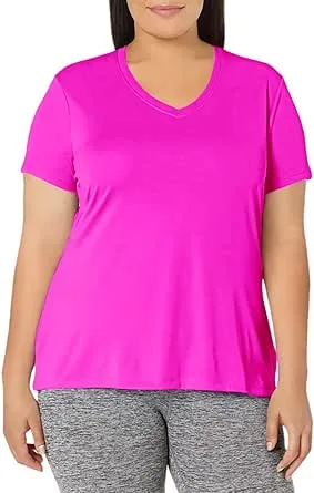 Just My Size Women's Plus-Size Cool DRI Short Sleeve V-Neck Tee