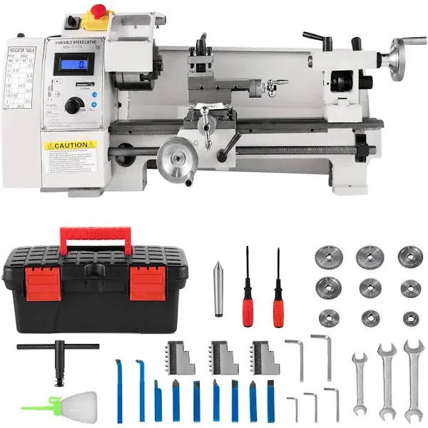 Mini Metal Lathe 8"x14" Metalworking Machine Variable Speed 2250 RPM 600W 110V