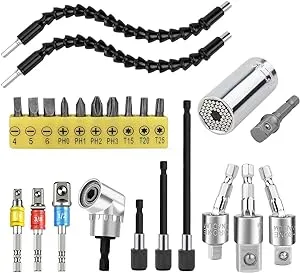 Flexible Drill Bit Extension Hex Shank Kit Universal Socket Wrench Tools 105 Rig