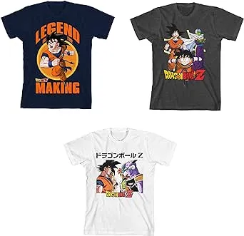 Dragon Ball Z Legend in The Making Youth 3-Pack Crew Neck Short Sleeve T-Shirts