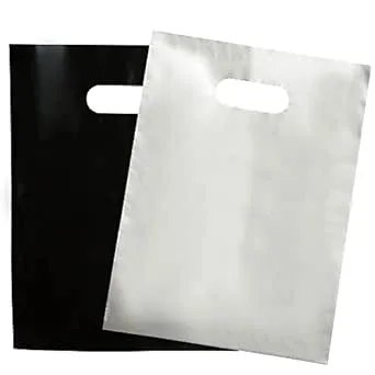 200 Black & Silver Bags for Small Business 100 Black and 100 Silver 1.5Mil 9"x12" Merchandise Bags Thick Glossy Retail Bags and Shopping Bags For Small Business with Die Cut Handles Boutique Bags