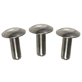 Metal Magery 3/16" Diameter X 3/8" Length Solid Aluminum Brazier Head Rivets, Pack of 100