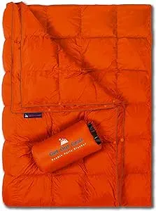 Get Out Gear Double Puffy Camping Blanket - Extra Puffy, Packable, Lightweight and Warm Ideal for Outdoors, Travel, Stadium, Fes, Shell