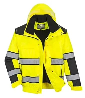 Portwest UC466 - Hi-Vis Classic Bomber Jacket - Yellow/Black - 4XL