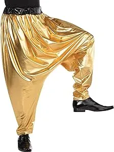 Amscan Adult Hip Hop Harem Pants Large/XL Gold | Halloween City