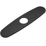 OWOFAN Hole Cover Deck Plate Escutcheon for Bathroom or Kitchen Sink Faucet Single Hole Mixer Tap, 10 Inch Stainless Steel Black WF-4102R