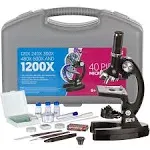 Amscope 300X-600X-1200X 48 Piece Educational Beginner Biological Microscope Kit ...