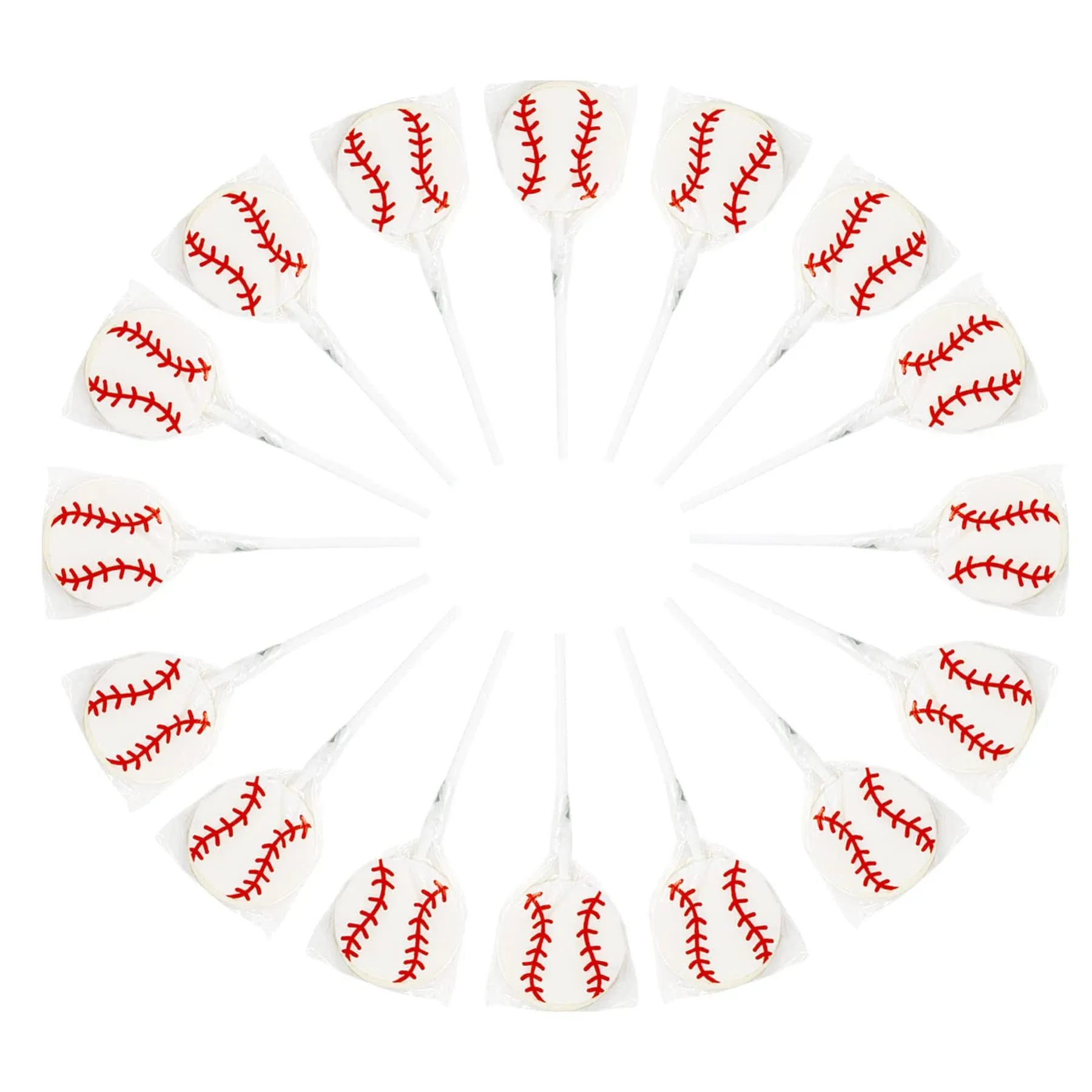 Baseball Lollipops Suckers Sports Pops for Birthday, Sports Event or Baseball Party Favor, Individually Wrapped 12 Pack